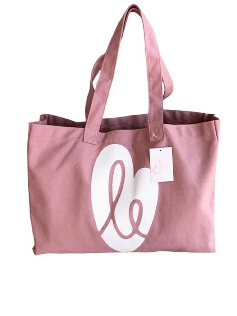 Ellie 💯 % Cotton Canvas Lightweight Ellie Tote Bag Blush Pink H25” L18” W5”